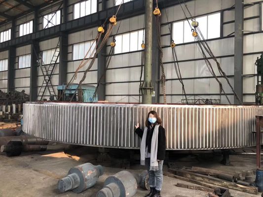 हैवी ड्यूटी सीमेंट प्लांट ड्रायर 40CrMo रोटेटिंग गियर रिंग और स्पर गियर निर्माता
