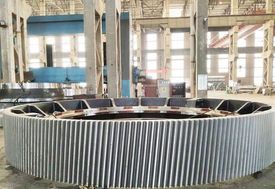 कास्टिंग ZG310-570 42CrMo स्टील की बड़ी रिंग गियर रोटरी भट्ठा बाहरी स्पर टूथ